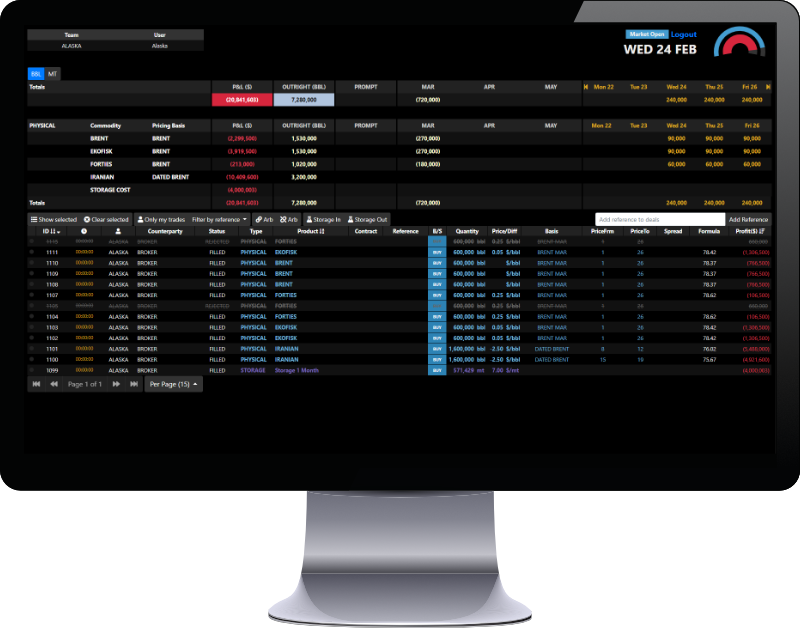 Simulator screen